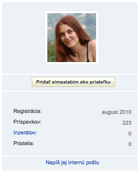 screenshot of user profile simsalabim