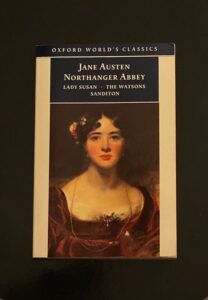 Cover of the book 'Northhanger Abeey' by Jane Austen, representing the portrait of a young woman